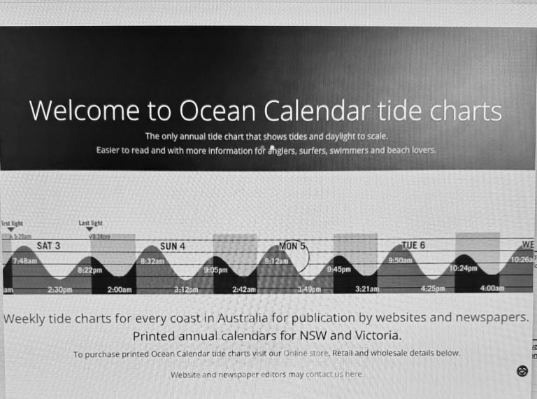 Ocean Calendar tide charts - Ocean Literacy